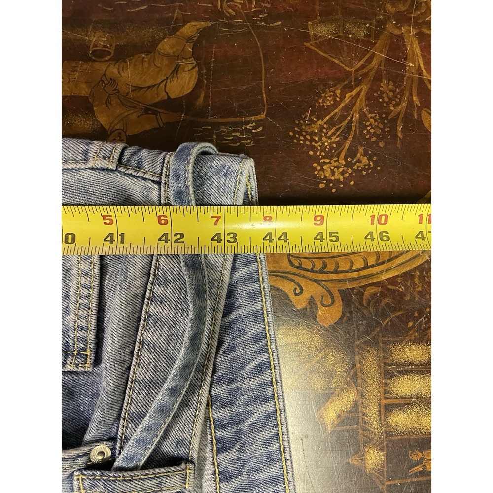 Divided H‎ & M Womens Wide Leg Jeans Waist Tie Light Wash Grunge Streetwear 10 - Picture 6 of 11